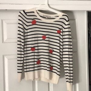 Loft striped apple teacher sweater